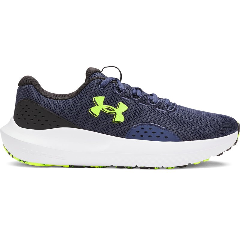 Under Armour Men's Charged Surge 4, (404) Washed Navy/Black/High Vis Yellow, 13, US