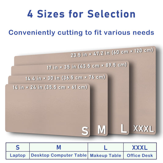 Boutilon Leather Desk Pad Protector,Non-Slip Mouse Pad,Laptop Desk Pad,Office Mouse Mat,Waterproof Leather Desk Blotter,Desk Writing Pad for Office and Home (S-Champagne,24"x 14")