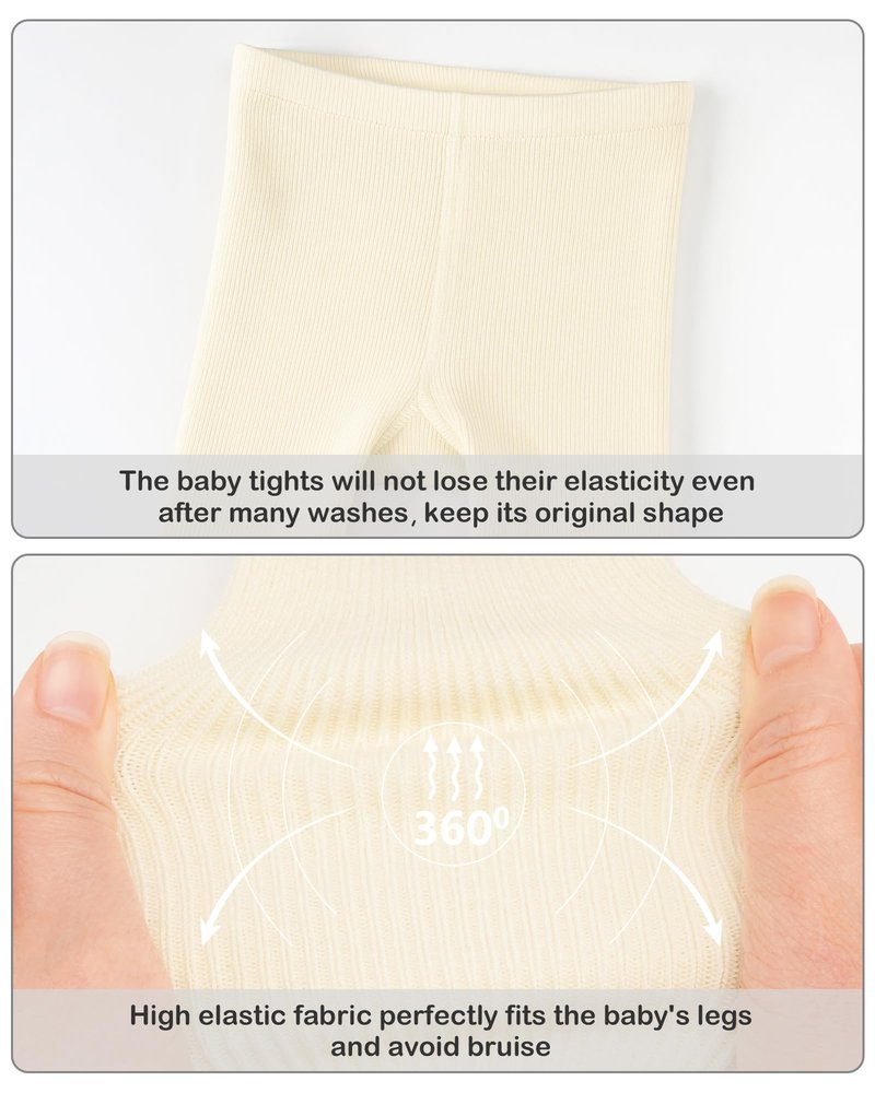 Stelle Toddler Girls Tights Baby Cable Knit Thick Stockings Cotton Winter Warm Leggings Pantyhose 1/2/3 Pack(Ivory,XXS)