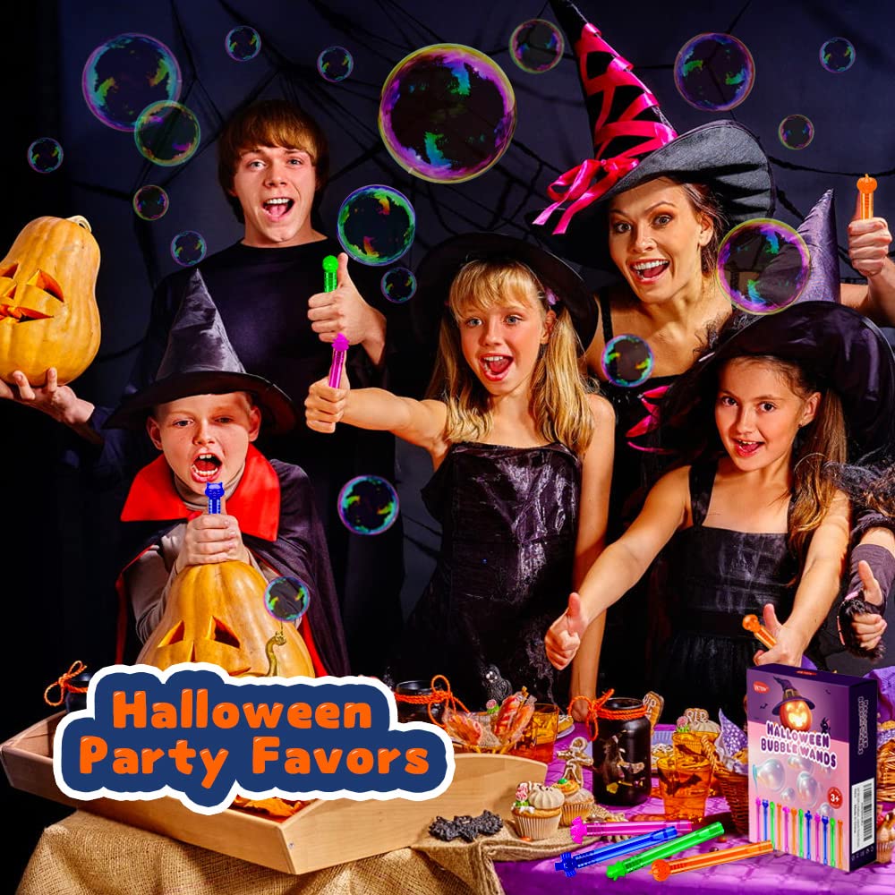 VKTEN 32Pcs Halloween Bubble Wands Mini Bubbles Party Favors for Kids Treat Bag Stuffers Goody Bag Filler Treats Prizes