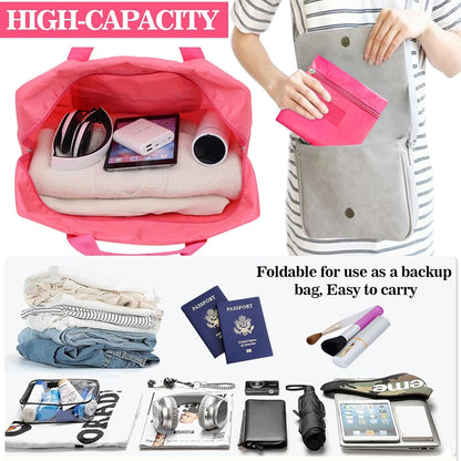 INVODA Foldable Travel Duffel Bag 26L Lightweight,Water Repellent & Tear Resistant Travel Luggage Bag by, 4PCS, Foldable