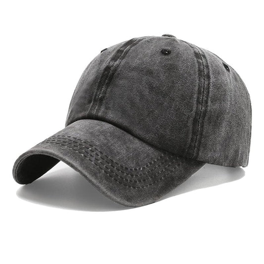 NPJY Baseball Cap Golf Dad Hat Adjustable Original Classic Low Profile Cotton Hat Vintage Washed Distressed Trucker Cap Black(Washed)