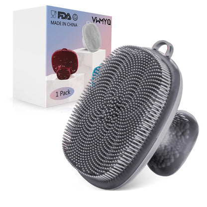 VWMYQ Face Scrubber, Silicone Face Scrubber for Men Facial Cleansing Brush Silicone Face Wash Brush Manual Waterproof Cleansing Skin Care Face Brushes for Exfoliating- Black
