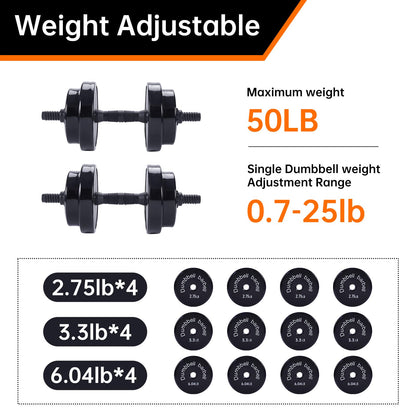 Nice C Weights, Dumbbell Set, Kettlebells, Adjustable Dumbbells, Barbell Weight Set, 20-40-50-70LB 3-in-1 set, Non-Slip, All-purpose