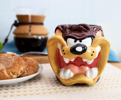 Silver Buffalo Looney Tunes Taz Face Ceramic 3D Sculpted Mug, 24-Ounces