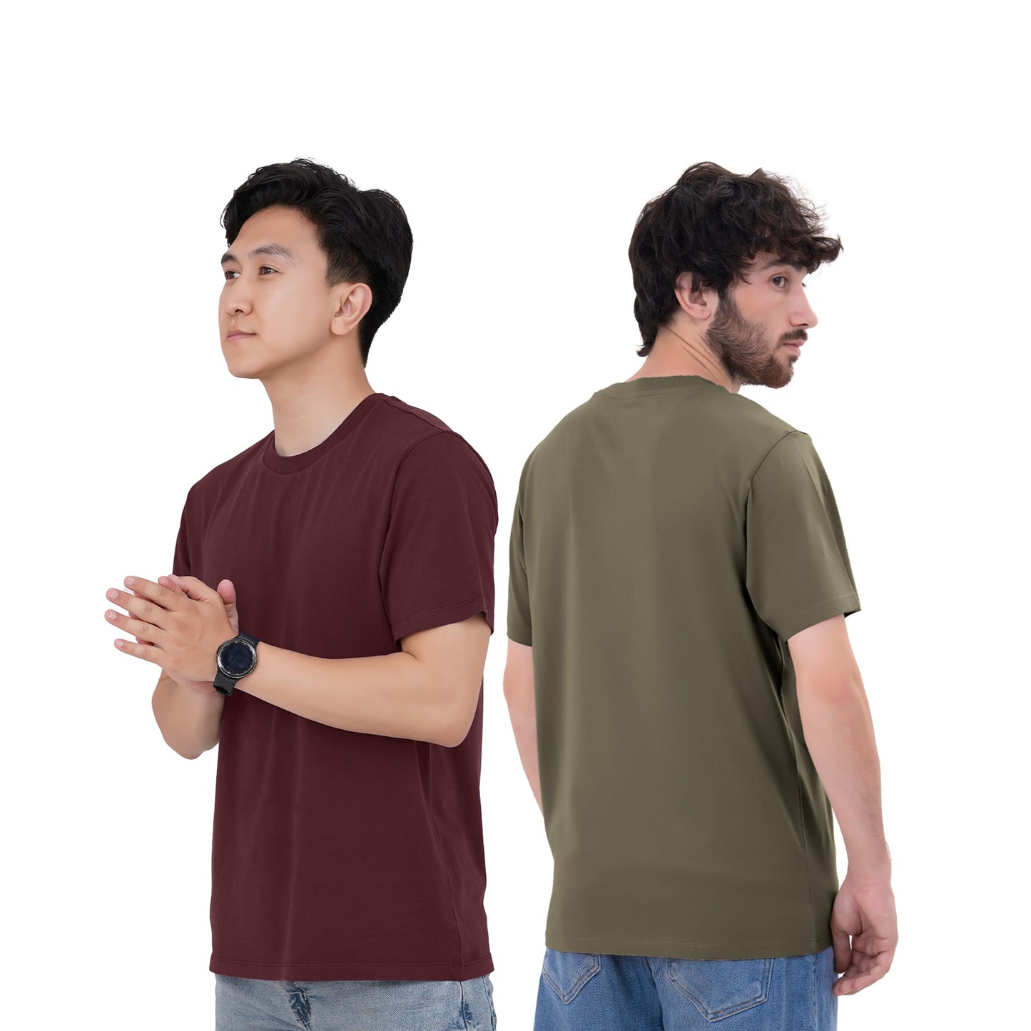 SoftSpun Men's Cotton T-Shirts Multipack - Pack6 [Dark Collection] - 6 Count - M, XS - Crew Neck, Short Sleeve - Regular Fit - All Seasons - Casual, Work, Gym - Made in The USA