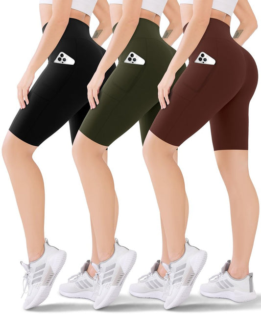 Blisset Women's High Waisted Capri Buttery Soft Tummy Control No See Through Workout Athletic Running Yoga Cycling