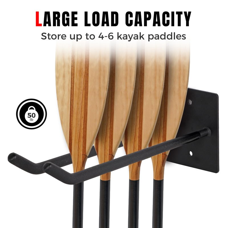 LINGVUM Paddle Storage Wall Rack with Non-scratch Cover, Metal Paddle Holder for Kayak, Paddle Board and Canoe Paddles