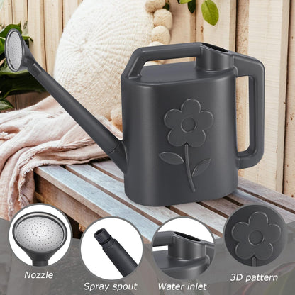 2 Gallon Watering Can for Indoor Plants, Garden Watering Cans for Outdoor Plant House Flower, Modern Plant Watering Can Large Long Spout with Sprinkler Head