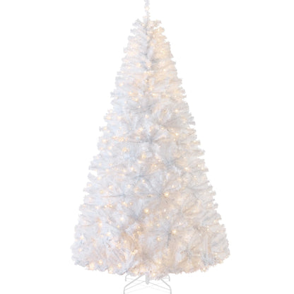 Best Choice Products White Christmas Tree 4.5ft Pre-Lit Artificial Pine Tree Premium Holiday Decoration w/Warm White Lights, Stand, Easy Assembly