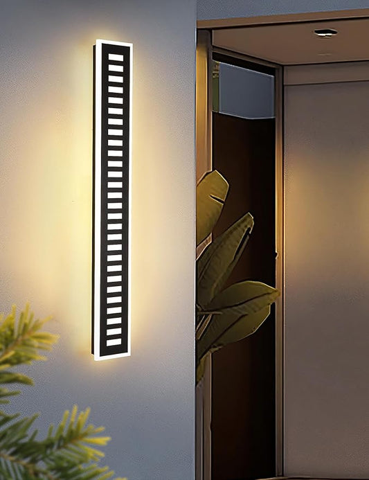 Outdoor Wall Light LED 42W 30000K 35.4in Long - Black Metal Waterproof Modern Exterior Lighting Fixture,Frosted Acrylic Porch Sconce,for Patio,Garage,Courtyard