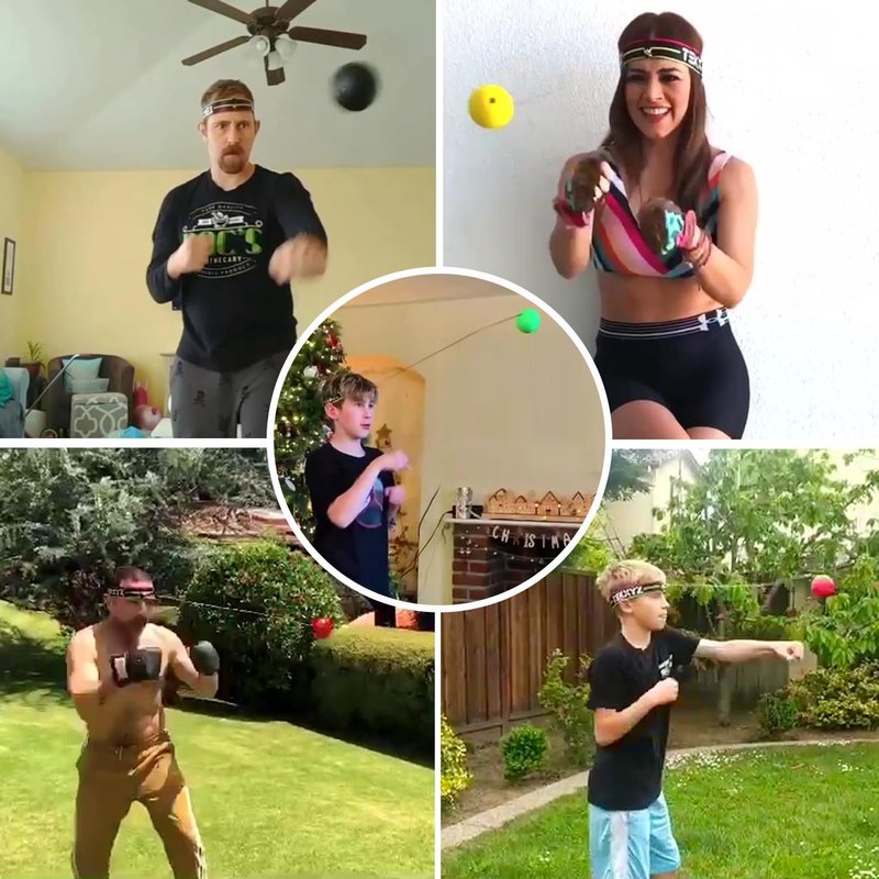TEKXYZ® Reflex Ball Family Pack with Counter App | Online Community for Boxing Ball, Ideal for Coordination, Punching, Stress Relief, Home Workouts & Fitness | Stocking Stuffer Gift for All Ages