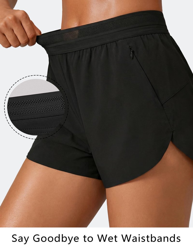 BMJL Black Shorts Women with Side Pockets 2.5" High Waisted Athletic Shorts for Women Breathable Yoga Shorts(M,Black)