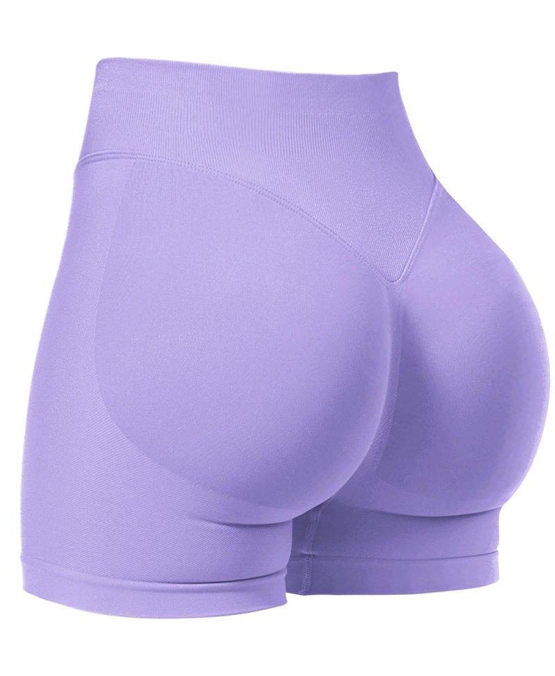 VOYJOY Women Workout Impact Shorts 2.5"/ 3.6"/ 4.5"/ 6" Scrunch Butt Lifting Gym Seamless Booty Biker Shorts Light Purple