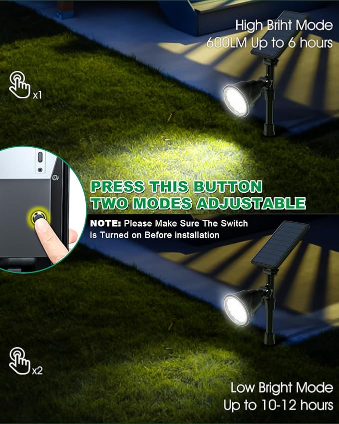 Solar Spot Lights Outdoor, Halloween Bright Solar Landscape Spotlights Waterproof 18LED 2-in-1 Solar Powered Flag Light Adjustable Auto On/Off Uplights for Flag Pole Garden Yard 1Pack (Cool White)