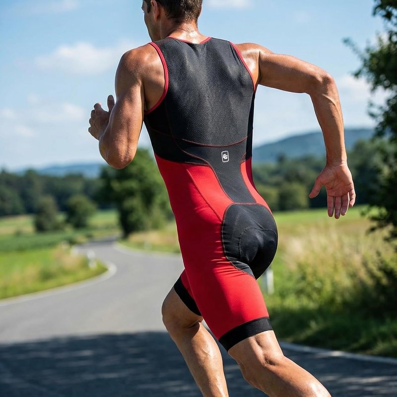 Men's One-Piece Triathlon Suit - Sleeveless Trisuit for Running, Cycling & Swimming