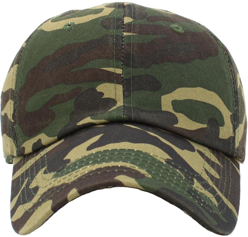 KB-LOW CAM Classic Cotton Dad Hat Adjustable Plain Cap. Polo Style Low Profile (Unstructured) (Classic) Camouflage Adjustable