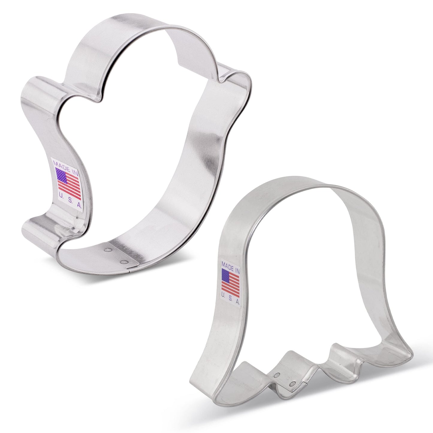 Ann Clark Cookie Cutters Halloween Ghost Cookie Cutters 2-Pc Set Made in USA, 3", 3.5"