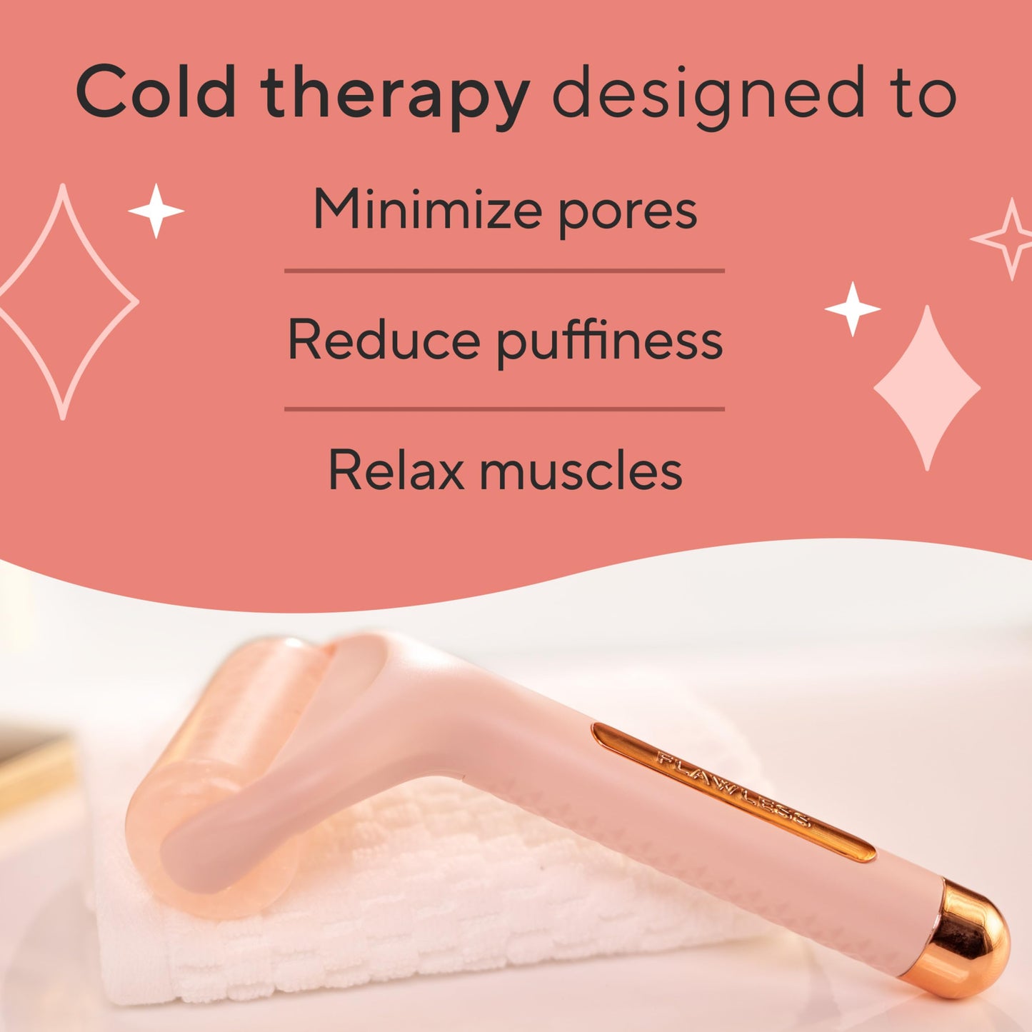 Finishing Touch Flawless Facial Massage Ice Roller, 1 Count (Pack of 1)
