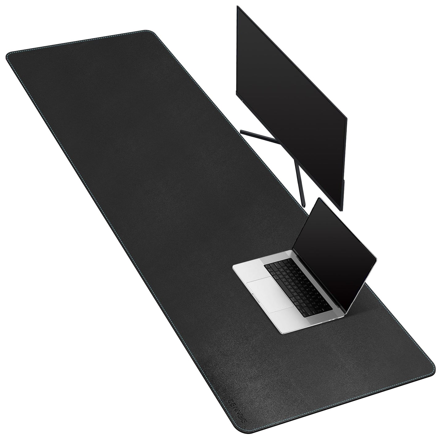 CENNBIE Leather Desk Mat Large, 160 x 50cm Desk Pad Blotter Protector, Extended Non-Slip Mouse Pad, Waterproof PU Leather Large Mouse pad for Desk Office and Home (Black)