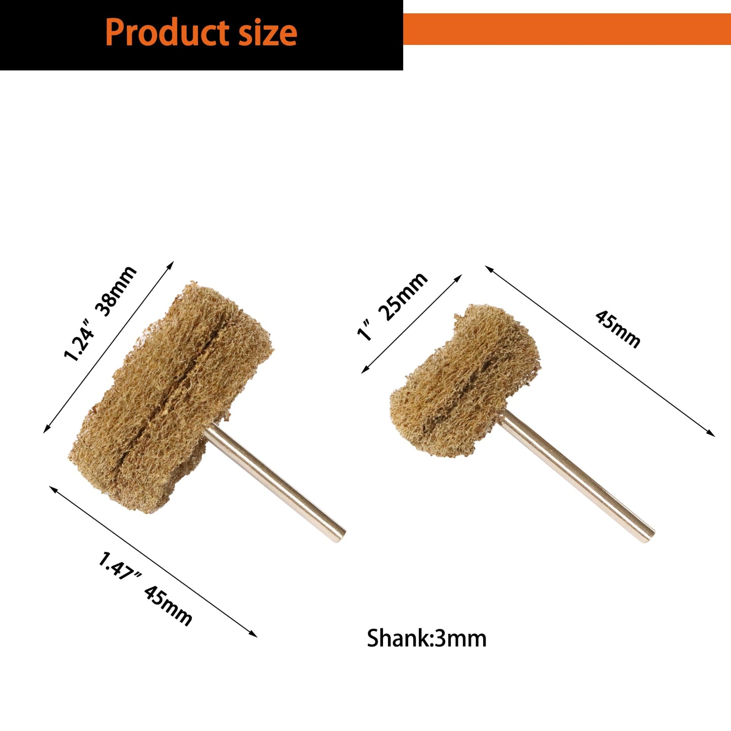 FPPO 58PCS Abrasive Buffing Polishing Wheel Set for Rotary Tools,Scouring pad Mini Brush Polishing kit with 3mm Shank,Power-Operated Abrasive Wheels(Mix 58pcs)