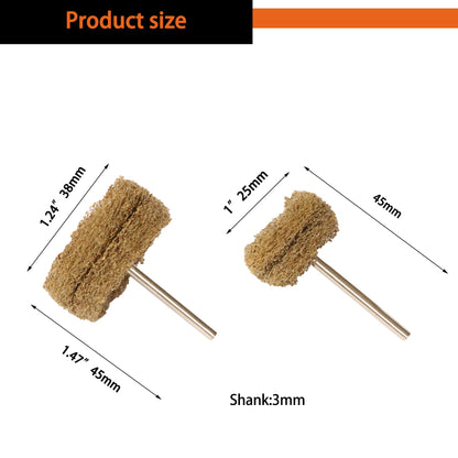 FPPO 58PCS Abrasive Buffing Polishing Wheel Set for Rotary Tools,Scouring pad Mini Brush Polishing kit with 3mm Shank,Power-Operated Abrasive Wheels(Mix 58pcs)