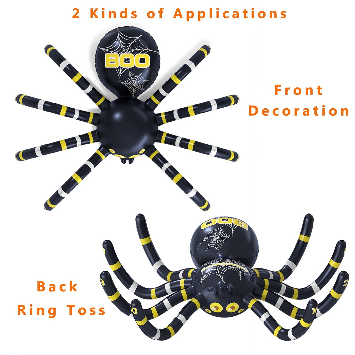 Garma Halloween Inflatable Spider Ring Toss Game - Giant Spider Decoration for Kids School Party Favors Carnival Indoor Outdoor Party Games Family Fun Supplies