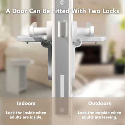 Cispree Door Lock for Children-2Pack, Baby Door Safety Locks, Door Handle Lock Without Drilling, Temporary Lever Stopper for Toddler and Pets Safety Proof, Stick on Kitchen Bathroom or Bedroom