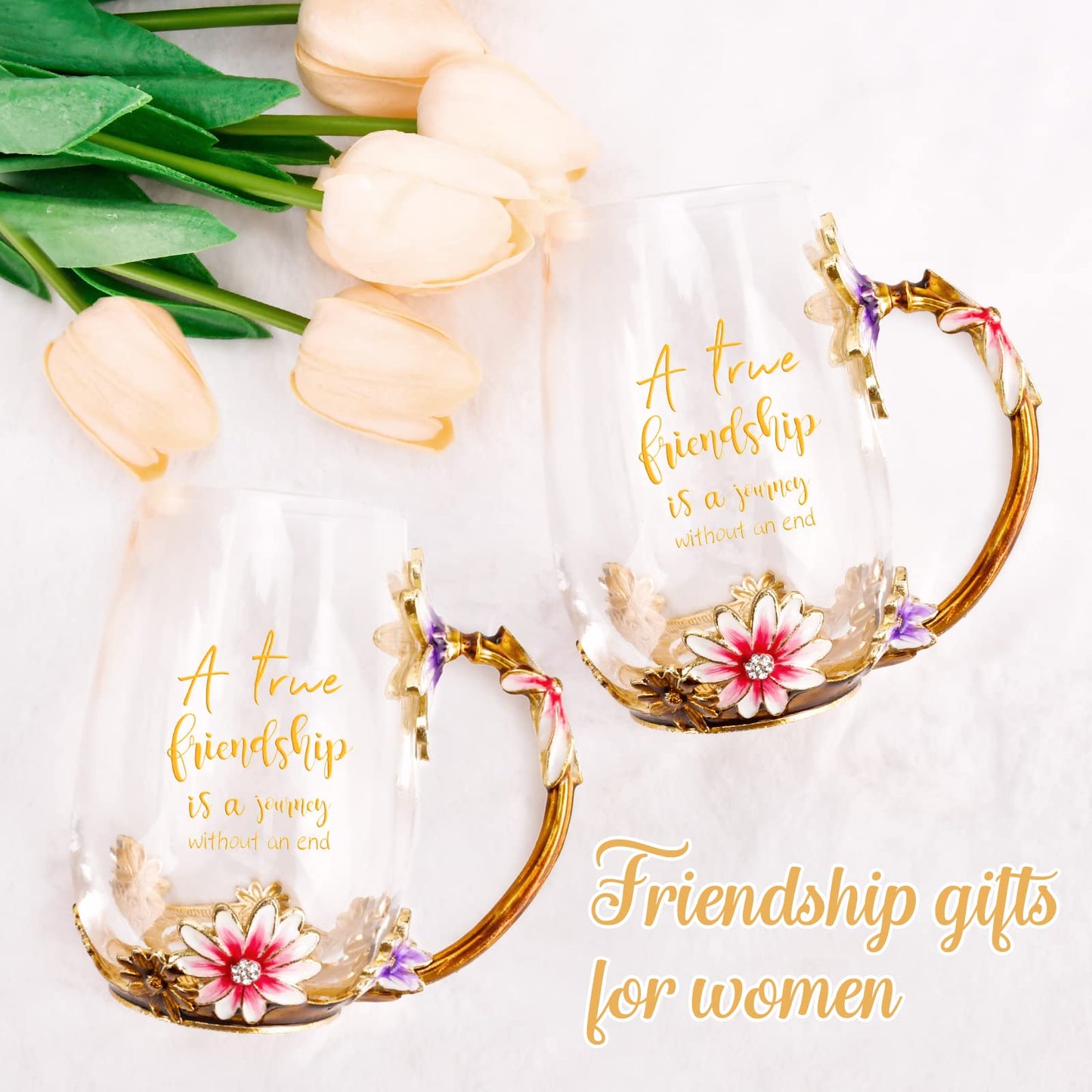 OEAGO Gifts for Mom Women Valentines Day Gifts for Her Glass Coffee Enamels Mug Best Birthday Valentine's for Girlfriend Wife Mothers Day from Daughter Son Tea Cup Stocking Stuffers Christmas