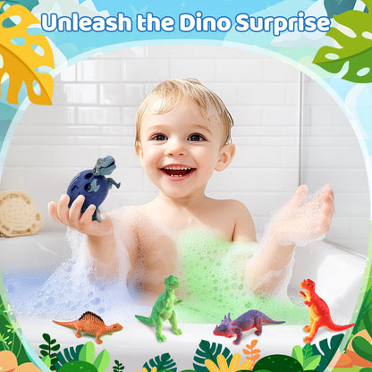 Bath Bombs for Kids with Surprise Toys Inside - 16 Pack Organic Dinosaur Bath Bombs Gift Set, Dinosaur Toys for Kid 3 4 5 6 7 8 9 Years, Bubble Bath Toys, Christmas Gifts, Stocking Stuffers for Kids
