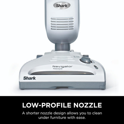 Shark SV1106 Navigator Freestyle Upright Bagless Cordless Stick Vacuum for Carpet, Hard Floor and Pet with XL Dust Cup and 2-Speed Brushroll, White/Grey