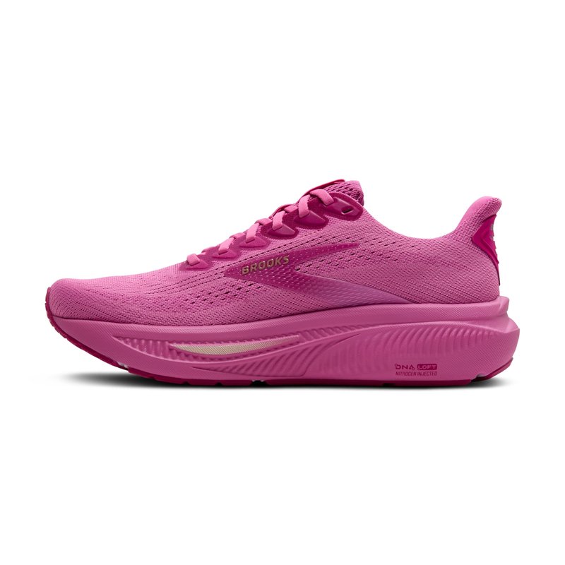 Brooks Women’s Ghost 17 Neutral Running Shoe - Pink/Fuchsia/Gold - 8 Medium