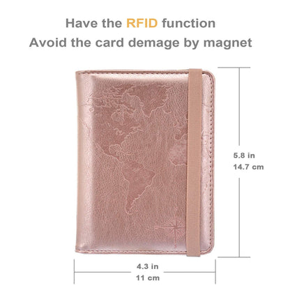 kandouren RFID Blocking Passport Holder Cover Case,Passport Wallet for Men & Women,best gifts for travelers,credit card and ID holder wallets,travel accessories, Rose gold world, Minimalist