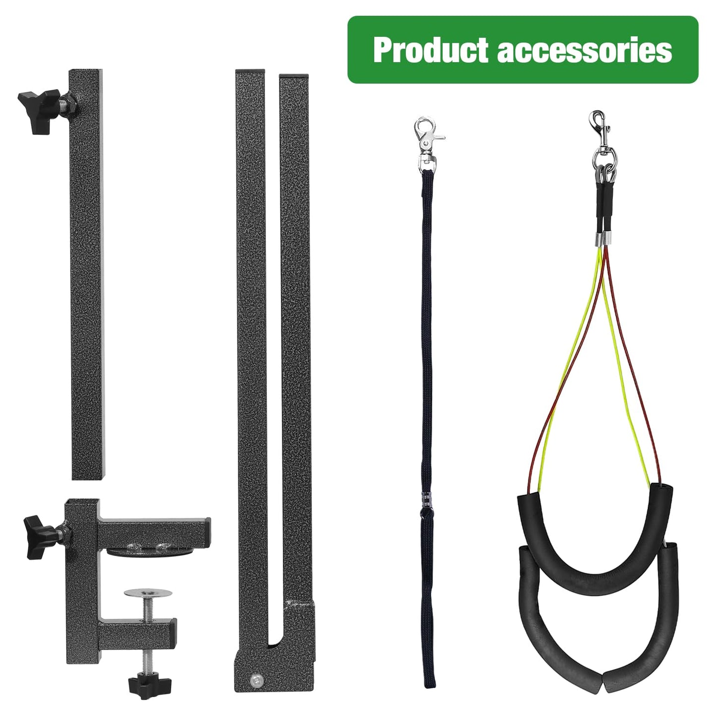 Urban Deco Dog Grooming Arm with Clamp Innovative Portable Two Grooming Arms - 33.5 inch Height Adjustable and Free Two No Sit Haunch Holder for Large and Small Dogs,Cats Grey