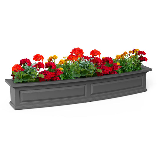 Mayne Inc. Nantucket 5ft Window Box - Graphite Grey - 60in L x 11.5in W x 10in H - with 6.5 Gallon Built-in Water Reservoir (4832-GRG)