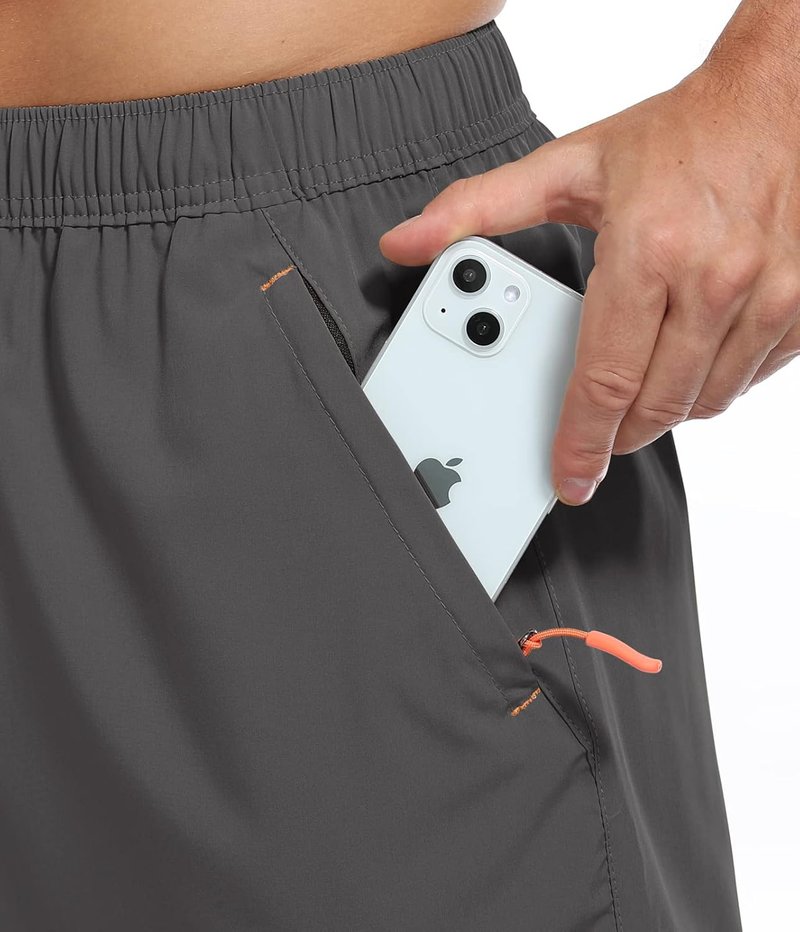Men's Athletic Hiking Shorts - Water Resistant Quick-Dry Lightweight Outdoor Shorts with Zipper Pockets | Sizes S-XXL