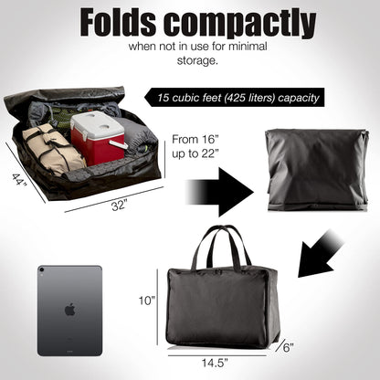 Asani Waterproof Car Roof Top Cargo Carrier Bag with 8 Heavy-Duty Straps and Buckles | Weatherproof Luggage Roofbag for Rooftop Racks | Car Topper Bag for Sedan, SUV, Vans & More (15 Cubic Feet)