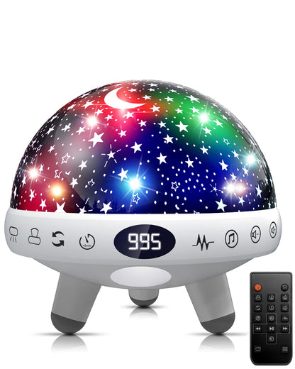 YACHANCE Kids Night Light Projector with White Noise Machine, 29 Soothing Sounds Star Projector, Baby Sensory Lights Toys for Children, Boy & Girls Gifts, Sound Machine with Timer and Remote