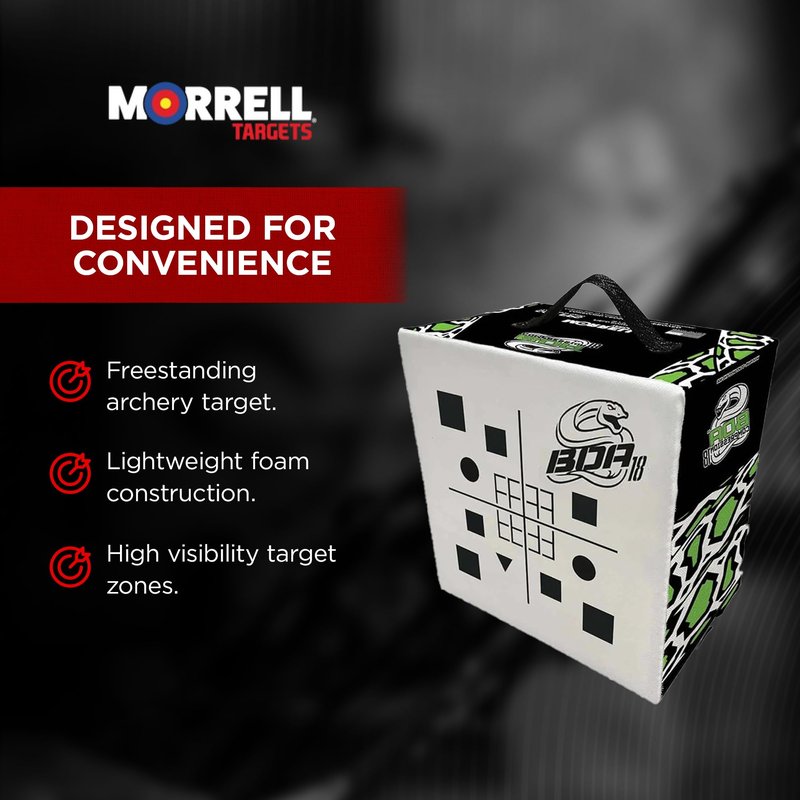 Morrell Targets BOA Compression Archery Target, 18 Inch Weatherproof Foam Block for Compound Bows and Crossbows, Field Points Only, White/Black