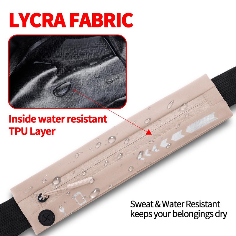 USHAKE Slim Running Belt for Women Men-Runners Phone Holder Fanny Pack, Adjustable, Bounce Free Waist Pouch bag for Workout, Money Belt, Run Gear Accessories Pink