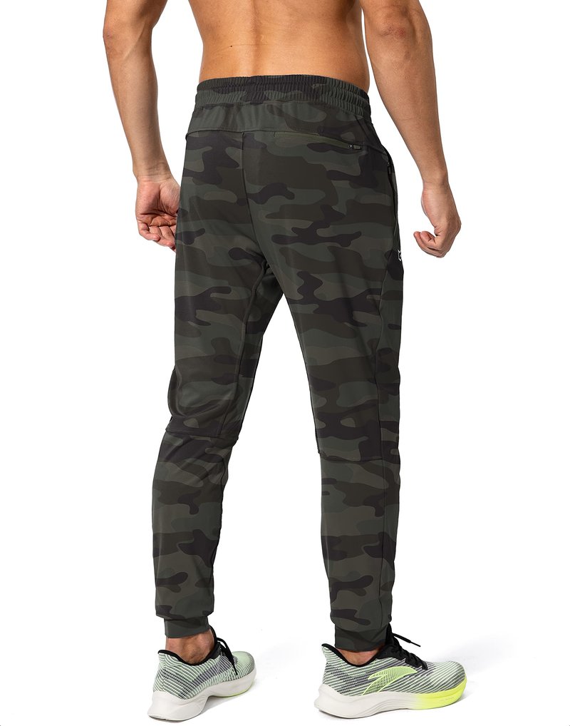 G Gradual Men's Sweatpants with Zipper Pockets Athletic Pants Traning Track Pants Joggers for Men Soccer, Running, Workout(Green Camo,XS)