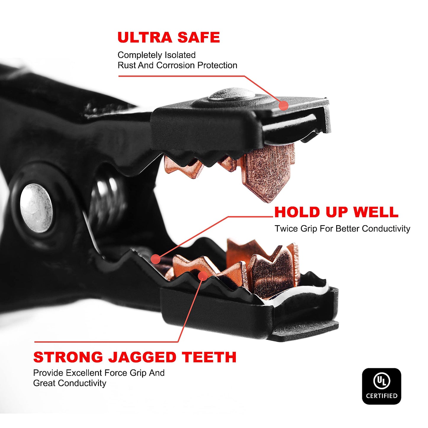 AWELTEC Jumper Cables for car, UL-Listed 8 Gauge 12 Feet Heavy Duty Booster Cables with Carry Bag (8AWG x 12Ft)