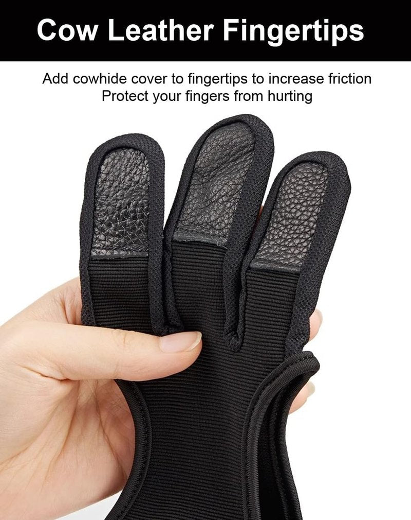 3 Finger Archery Glove - Leather Shooting Protector for Men & Women | Genesis Bow Accessories