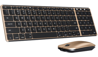 seenda Bluetooth Keyboard and Mouse for Mac, SKM64-2 Multi-Device Rechargeable Slim Wireless Keyboard Mouse Stainless Steel Full Size, Compatible with MacBook Pro/Air, iPad, Mac - Space Gray