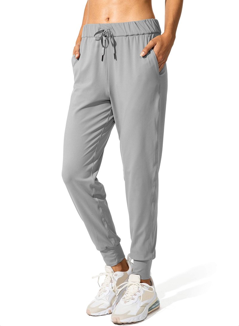 SANTINY Women's Joggers Pants Pockets Drawstring Running Sweatpants for Women Lounge Workout Jogging(Light Grey_M)