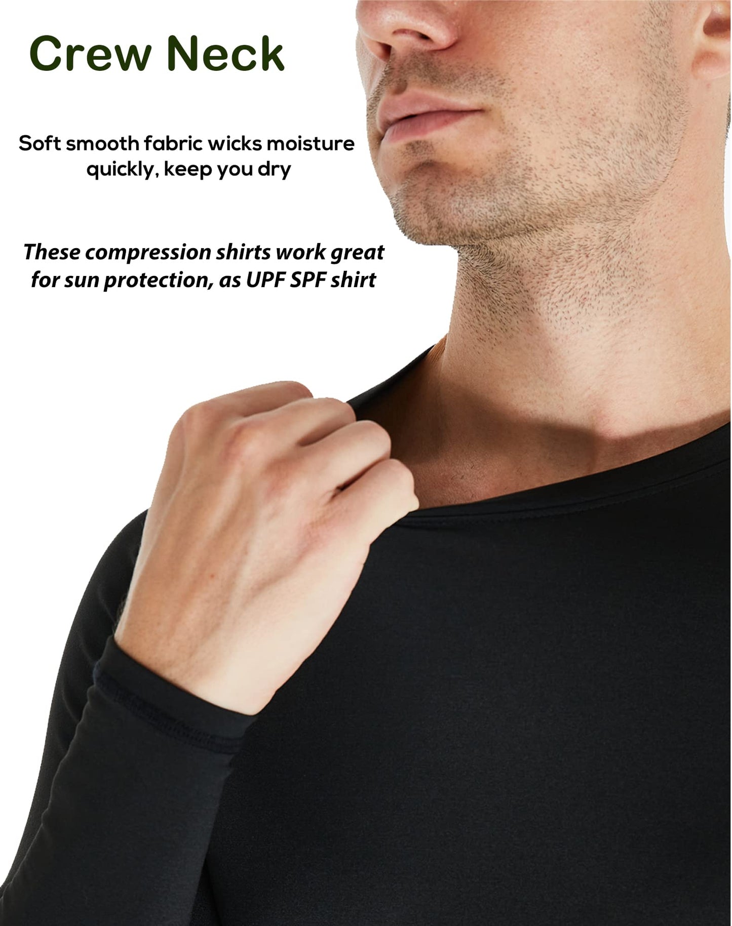 4 Pack Compression Shirts for Men Long Sleeve Athletic Cold Weather Base Layer Undershirt Gear T Shirt for Workout 2XL