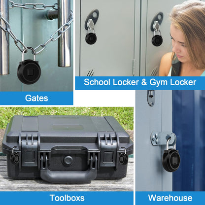 Eseesmart Fingerprint Padlock, Locker Bluetooth, Mobile APP, Smart Padlock with Keyless Biometric, Water Resistant, Suitable for Gym, School, Luggage Bags, Locker and Storage