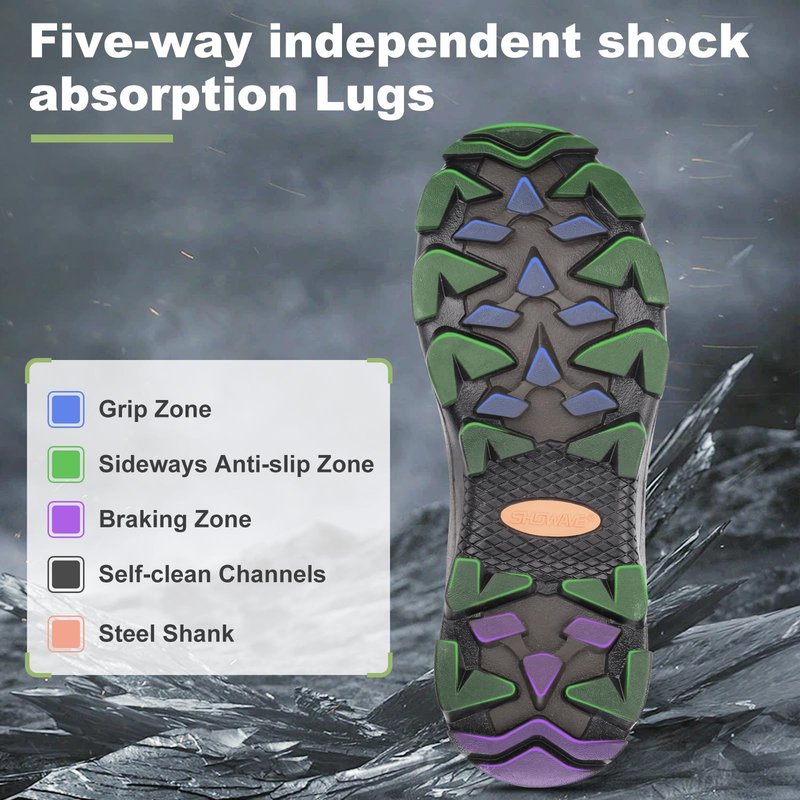 Showave Men's Rubber Boots Waterproof Rain Footwear Durable Short Hunting Boots for Mud Gardening Yard and Chore Working (Size 9,Brown)