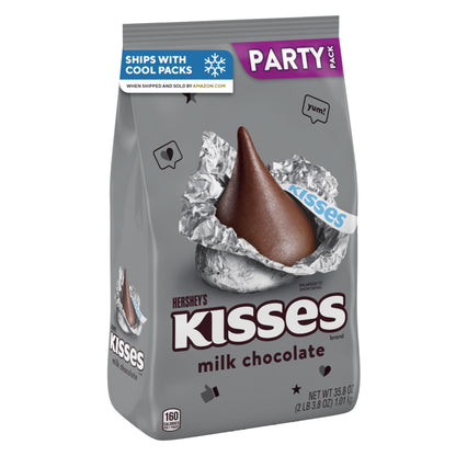 HERSHEY'S KISSES Milk Chocolate Candy Party Pack, Halloween Candy, 35.8 oz