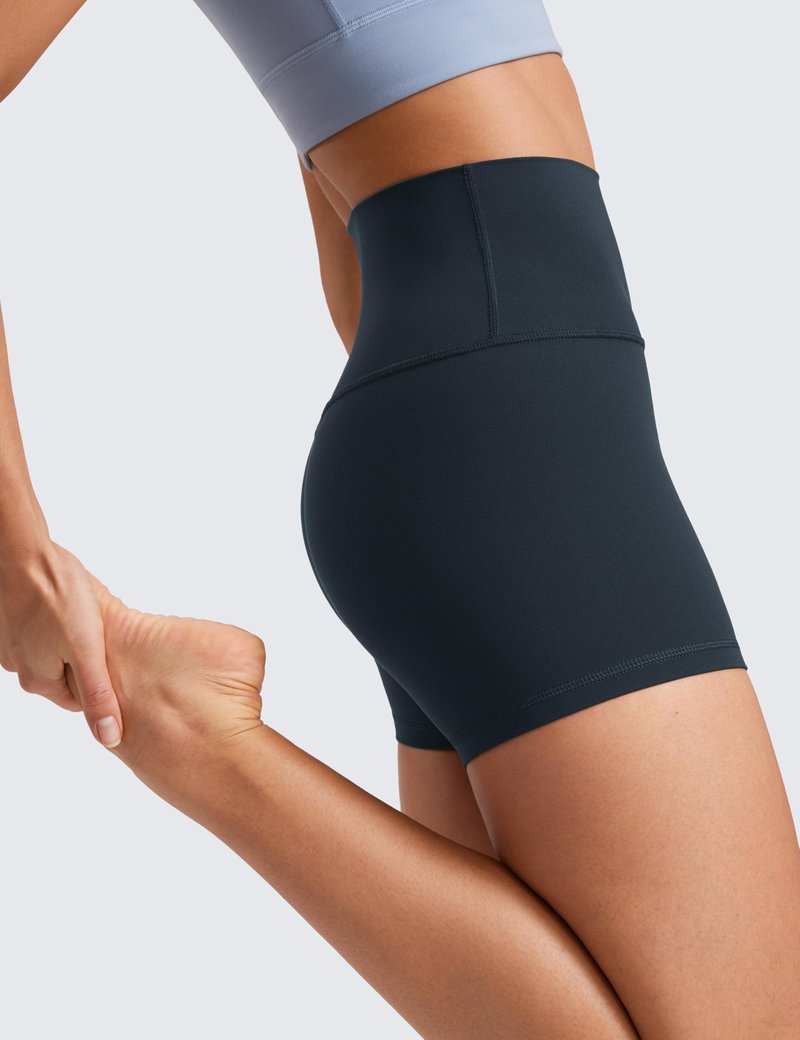 CRZ YOGA Butterluxe Biker Shorts 4'' - High Waisted Booty Workout Volleyball Yoga Womens Spandex True Navy X-Large